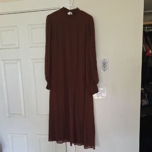 Ever New Chocolate Long Sleeve Midi Dress